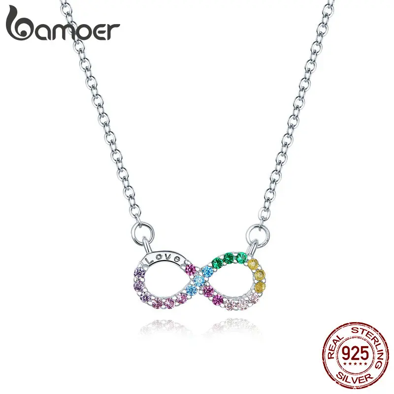 Bamoer 여성용 정품 925 스털링 실버 레인보우 컬러