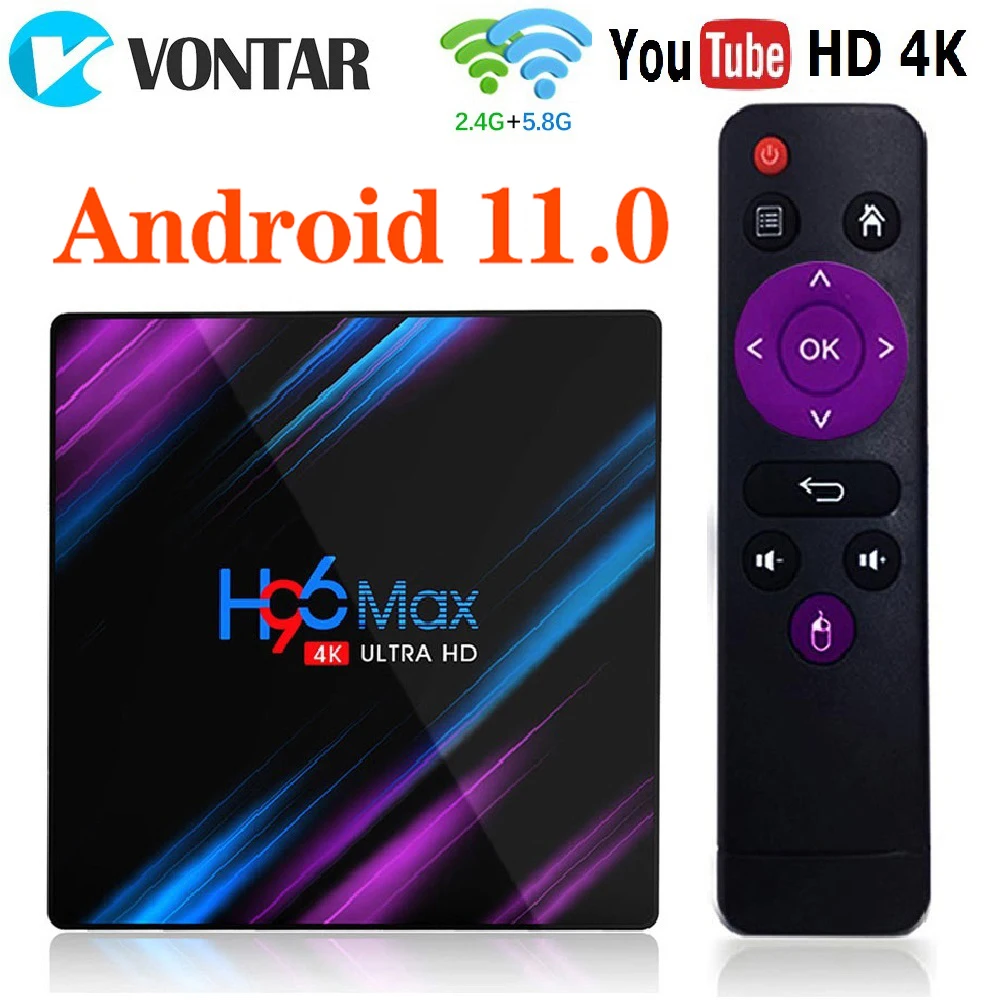 H96 MAX RK3318 스마트 TV 박스 안드로이드 11 4G 64GB 32G 4K Wifi BT 미디어 플레이어