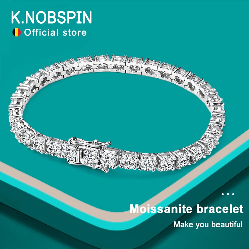 KNOBSPIN D VVS1 모이사나이트 테니스 팔찌