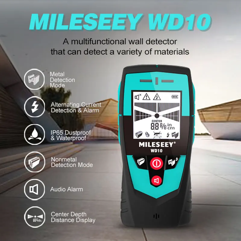 Mileseey 다기능 벽 감지기 대형 영역 센서 금속 탐지기 핸드 헬드 스터드 파인더 벽 스캐너 와이어 감지기