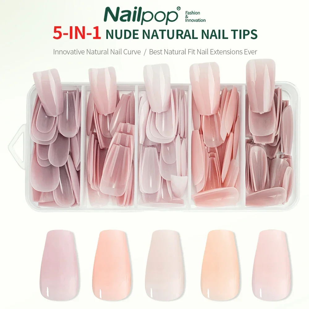 Nailpop 누드 내추럴 소프트 네일 팁 세트