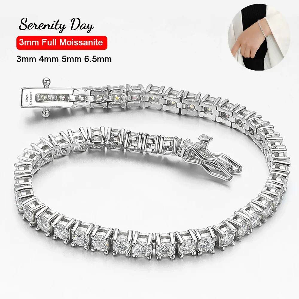 Serenity 여성용 모이사나이트 테니스 팔찌