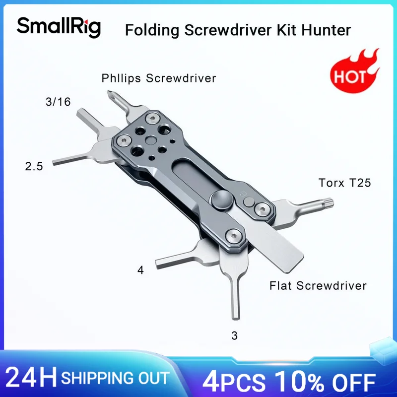 SmallRig-접이식 스크루 드라이버 키트 헌터 스크루 드라이버 알렌 렌치 일자형 스크루 드라이버 및 Torx T25 드라이버 공구