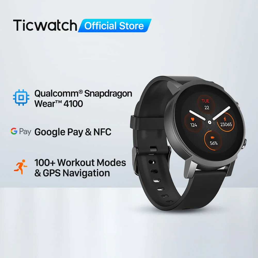 Ticwatch-E3 웨어 OS 스마트워치