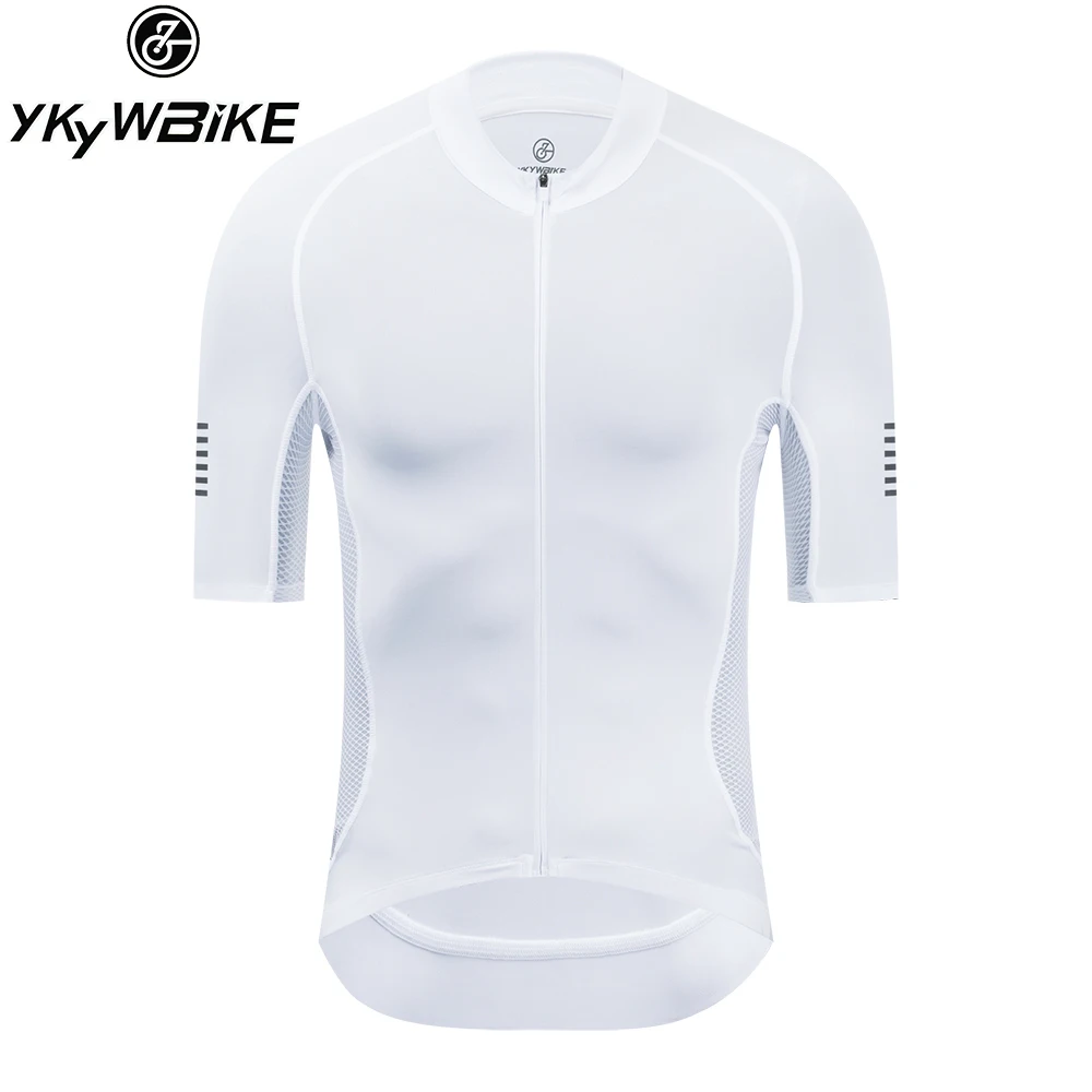 YKYWBIKE 2023 화이트 반팔 사이클링 저지