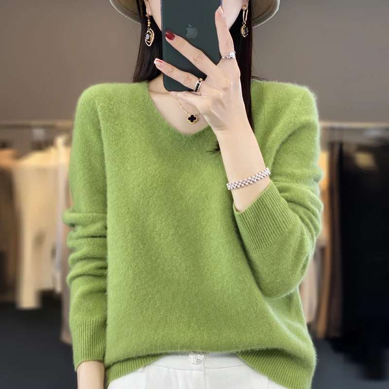 여성용 100% 메리노 순모 스웨터