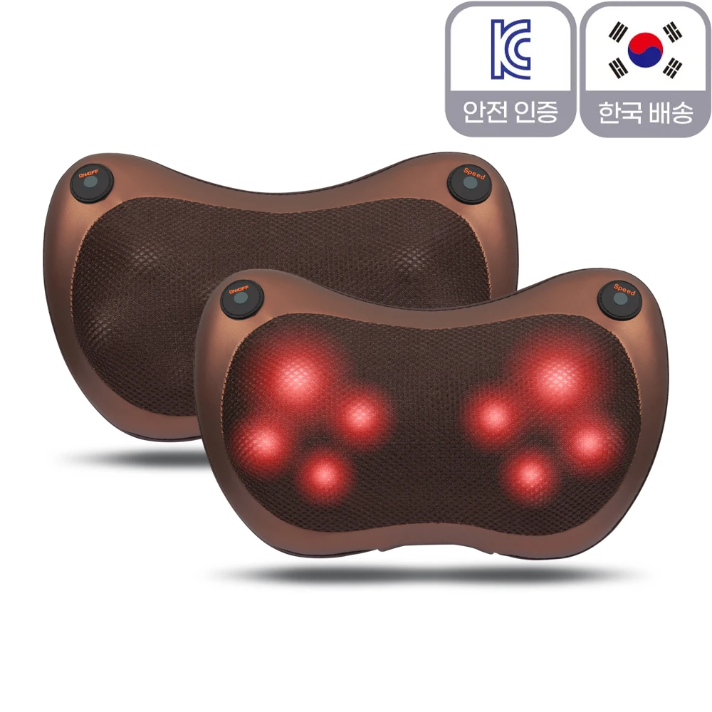 온열마사지 목안마기 찜질 어깨 허리 지압 베개타입 15분타이머 속도조절 세탁가능