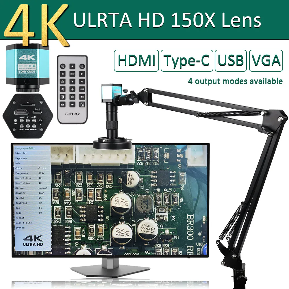 전자 USB 산업용 카메라용 4K 디지털 현미경