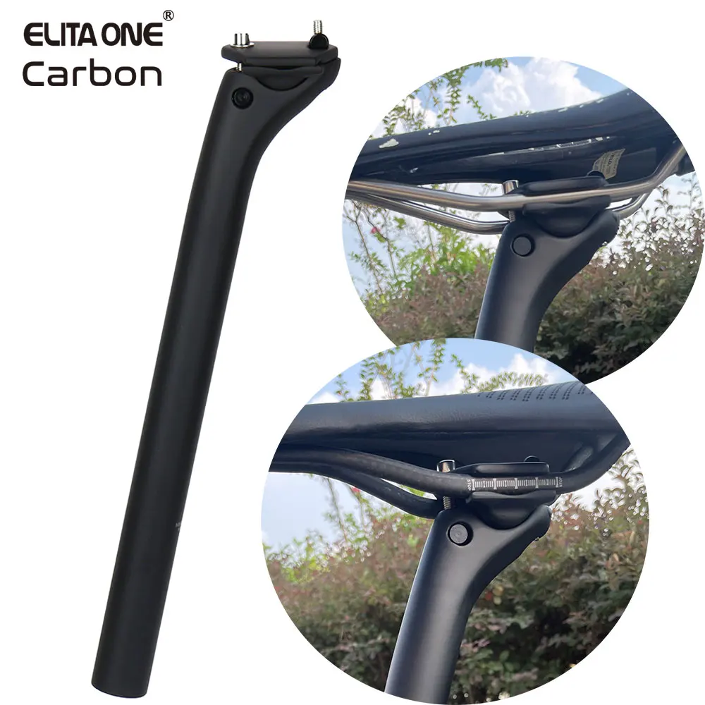ELITAONE MTB 카본 시트 포스트 오프셋 20mm 25.4 27.2 30.9 31.6mm 산악 도로 자전거 시트포스트 350-450mm 라이트 150g