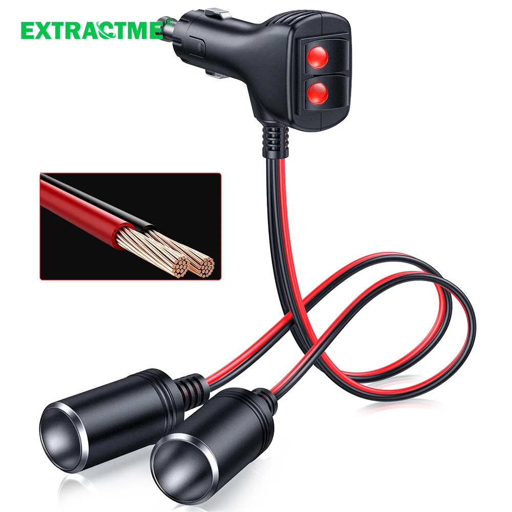 Extractme 1 to 2 자동차 담배 라이터 분배기 어댑터 전원 충전기 포트
