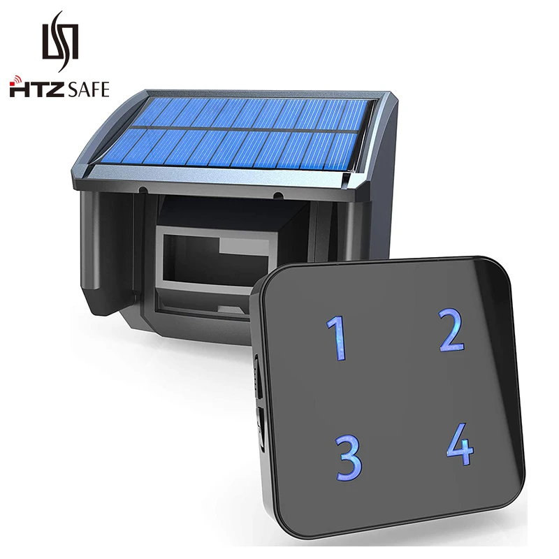 HTZSAFE 400 미터 태양 무선 진입로 경보 옥외 날씨 저항하는 운동 측정기 & 발견 자 DIY 안전 경고 시스템