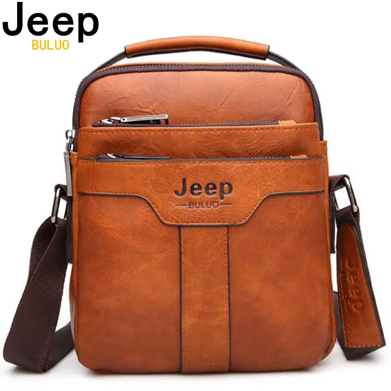 JEEP-BULUO 대용량 가죽 메신저 가방 남성용