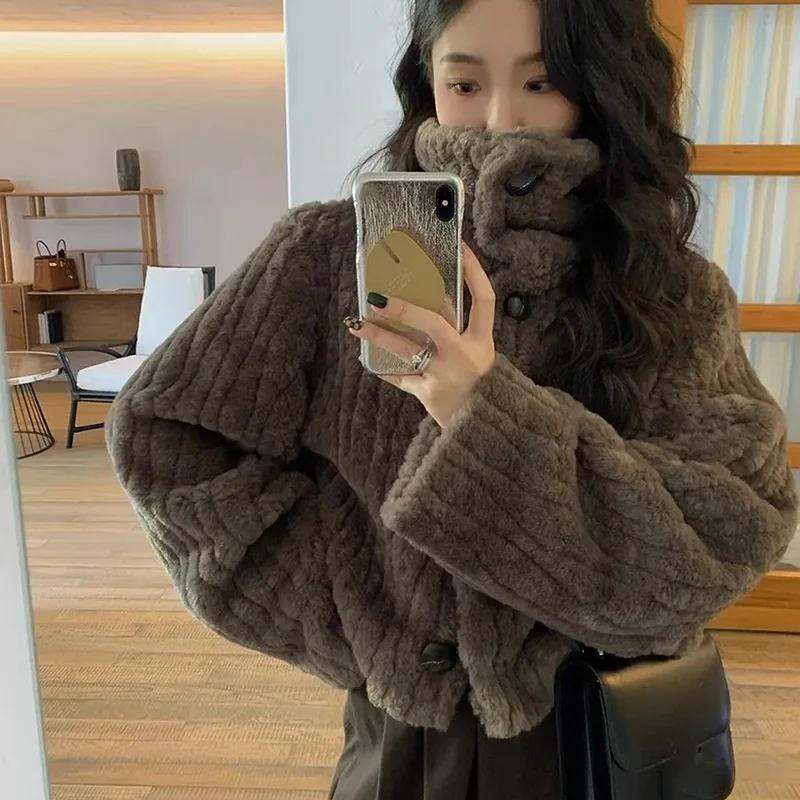Rimocy 여성용 따뜻한 램스울 코트