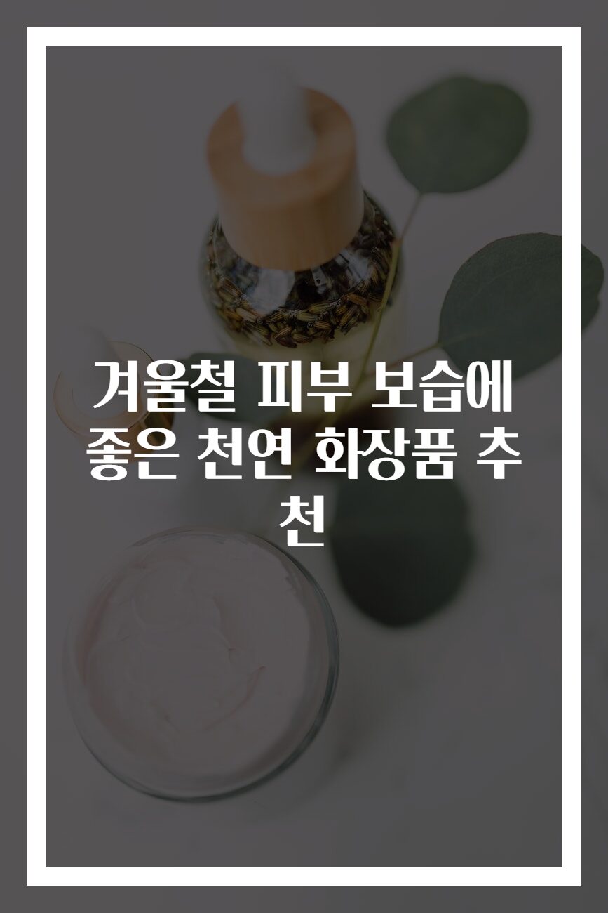 겨울철 피부 보습에 좋은 천연 화장품 추천