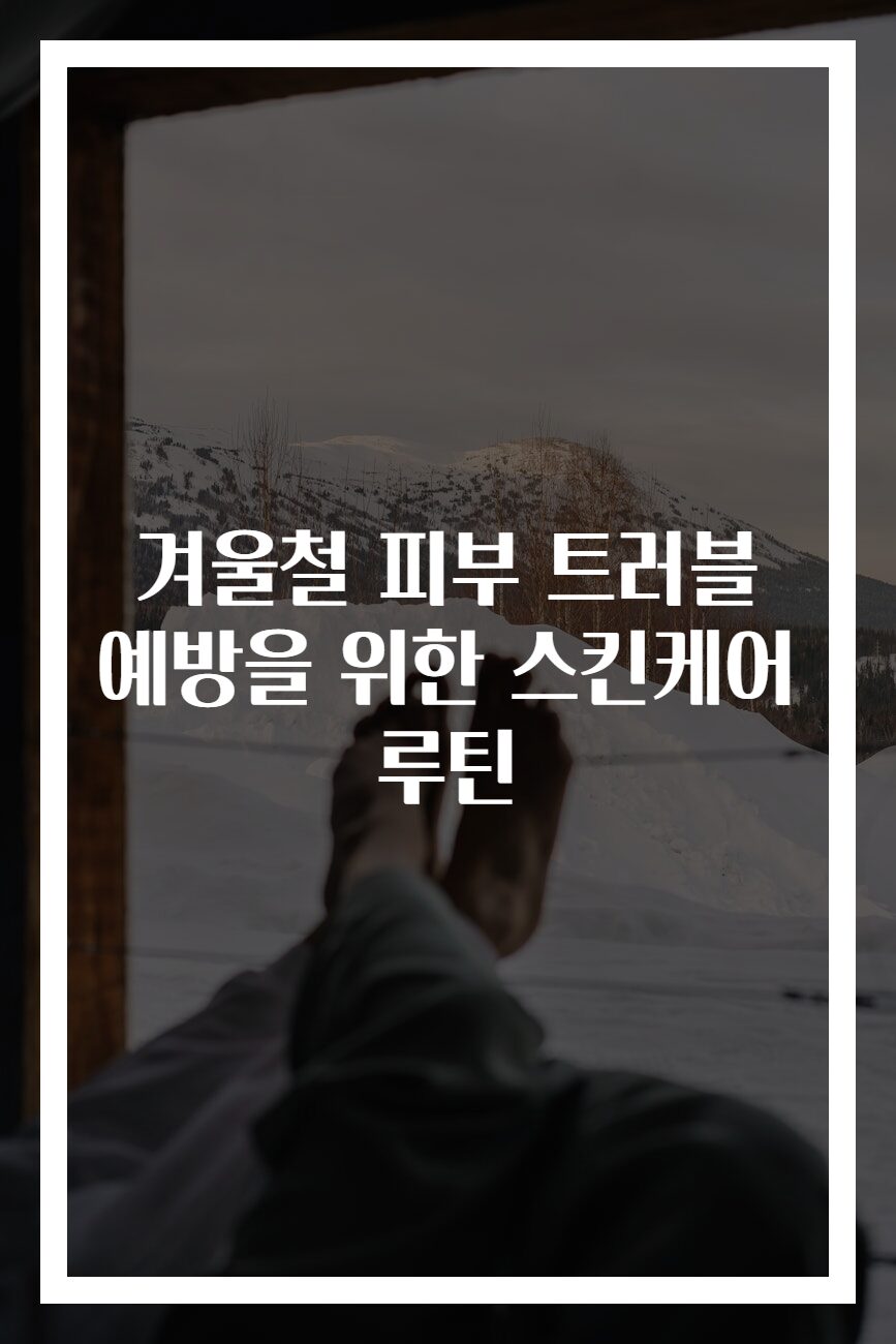 겨울철 피부 트러블 예방을 위한 스킨케어 루틴