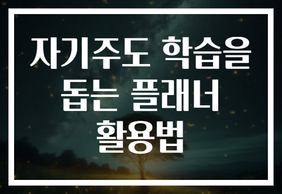 자기주도 학습을 돕는 플래너 활용법