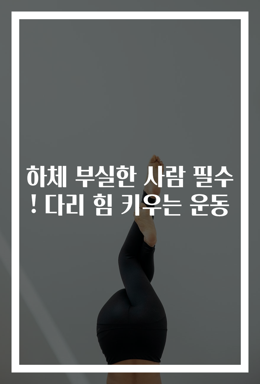 하체 부실한 사람 필수! 다리 힘 키우는 운동