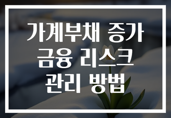 가계부채 증가 금융 리스크 관리 방법
