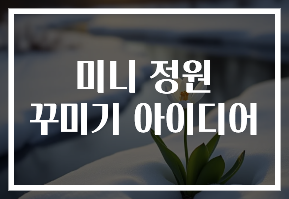 미니 정원 꾸미기 아이디어