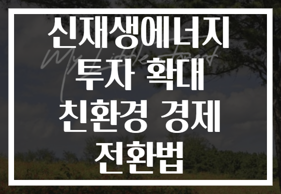 신재생에너지 투자 확대 친환경 경제 전환법