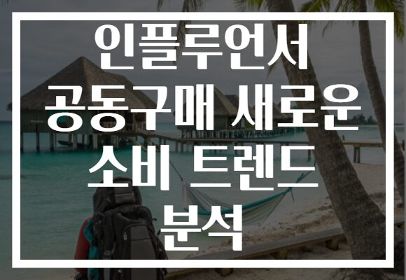 인플루언서 공동구매 새로운 소비 트렌드 분석