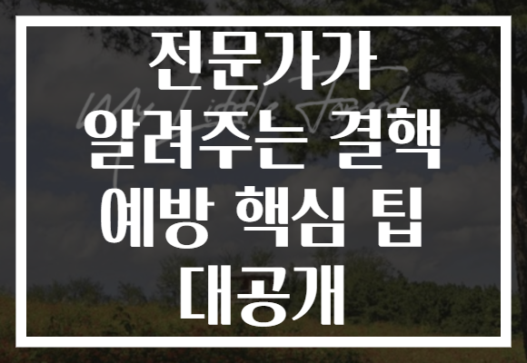 전문가가 알려주는 결핵 예방 핵심 팁 대공개