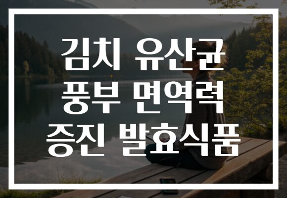 김치 유산균 풍부 면역력 증진 발효식품