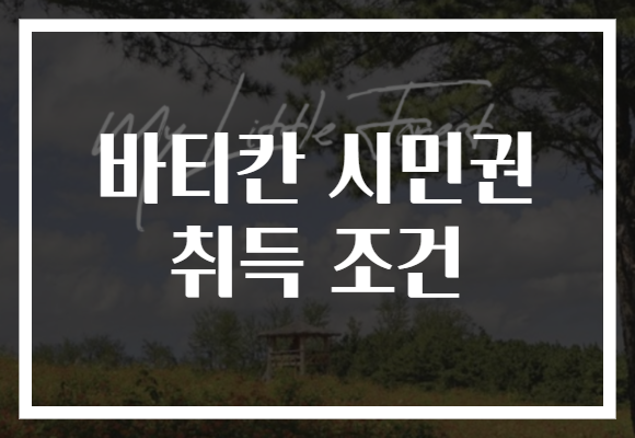 바티칸 시민권 취득 조건