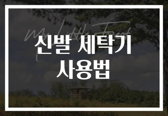 신발 세탁기 사용법