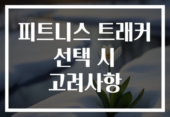 피트니스 트래커 선택 시 고려사항