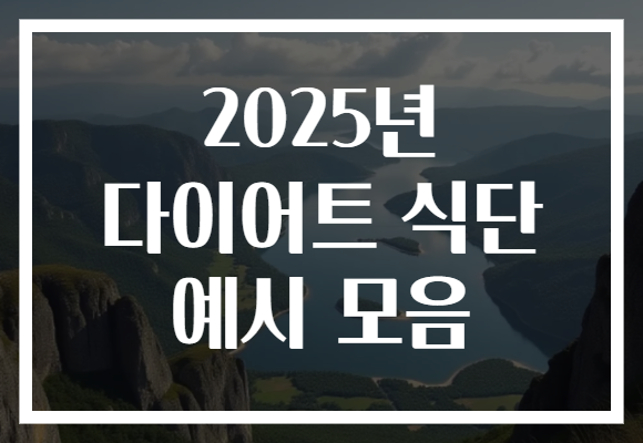 2025년 다이어트 식단 예시 모음