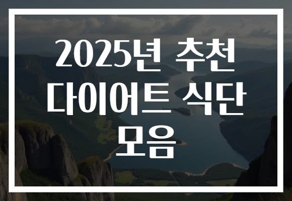 2025년 추천 다이어트 식단 모음