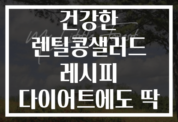 건강한 렌틸콩샐러드 레시피 다이어트에도 딱