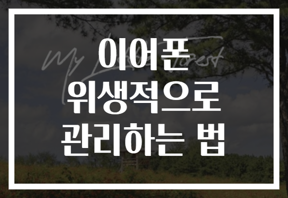 이어폰 위생적으로 관리하는 법