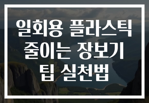 일회용 플라스틱 줄이는 장보기 팁 실천법
