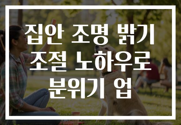 집안 조명 밝기 조절 노하우로 분위기 업