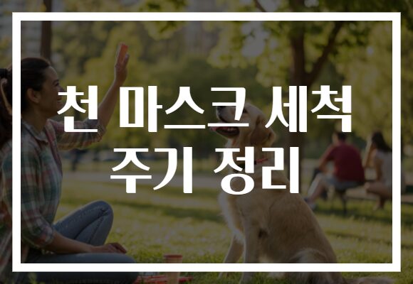 천 마스크 세척 주기 정리