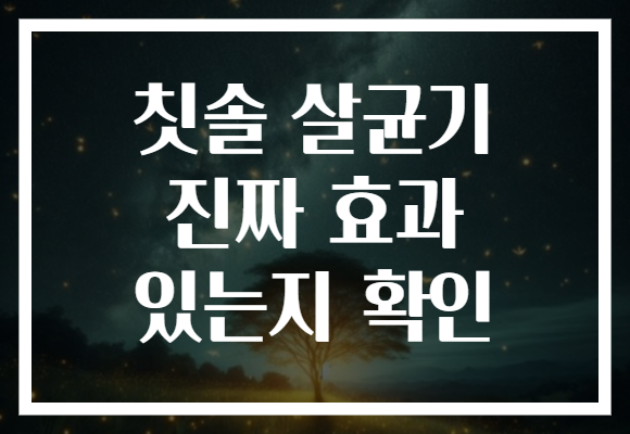 칫솔 살균기 진짜 효과 있는지 확인