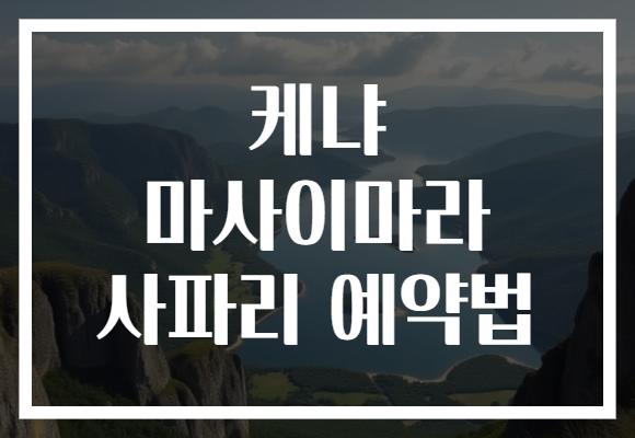 케냐 마사이마라 사파리 예약법