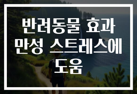 반려동물 효과 만성 스트레스에 도움