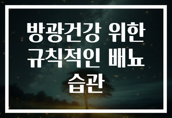 방광건강 위한 규칙적인 배뇨 습관
