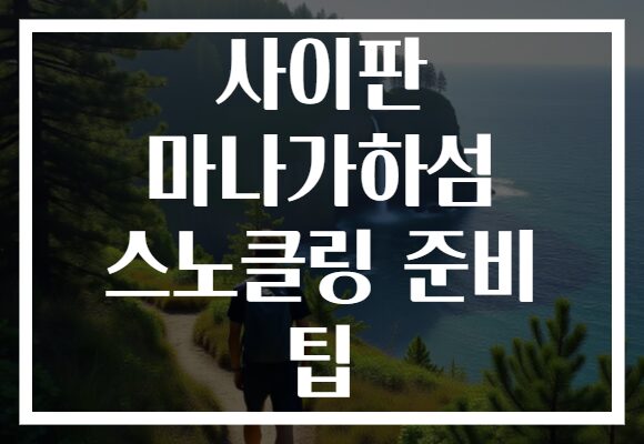 사이판 마나가하섬 스노클링 준비 팁