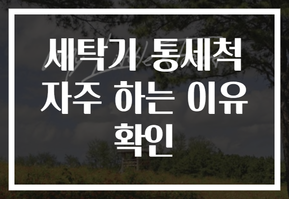 세탁기 통세척 자주 하는 이유 확인