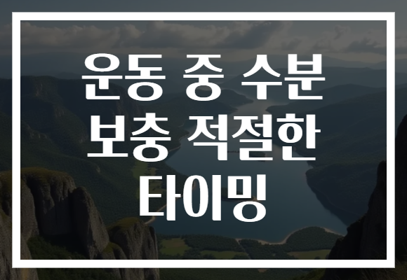운동 중 수분 보충 적절한 타이밍