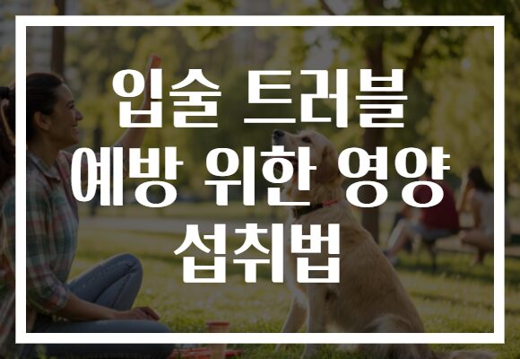 입술 트러블 예방 위한 영양 섭취법