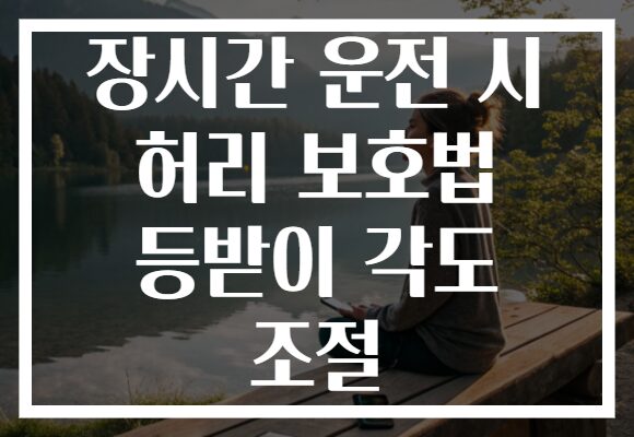 장시간 운전 시 허리 보호법 등받이 각도 조절