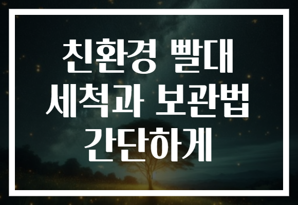 친환경 빨대 세척과 보관법 간단하게
