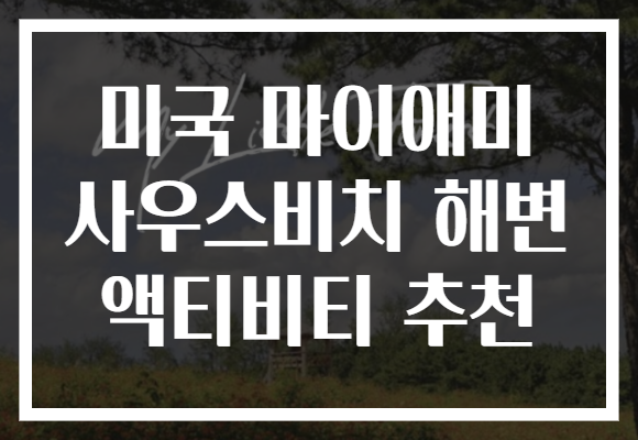 미국 마이애미 사우스비치 해변 액티비티 추천