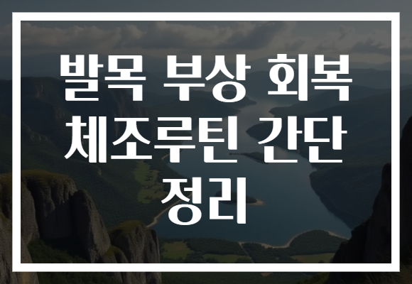 발목 부상 회복 체조루틴 간단 정리
