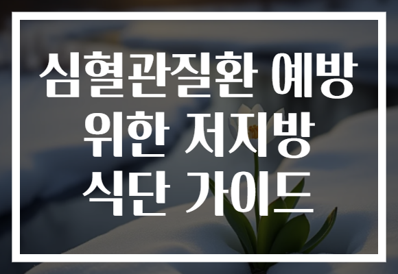 심혈관질환 예방 위한 저지방 식단 가이드